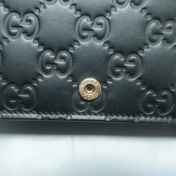 100% Authentic GUCCI Black Wallet on Chain Leather Shoulder Bag 615-11624 - Picture 7 of 12